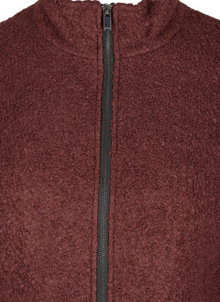 Mantel mit Wolle und Reißverschluss, Bitter Chocolate, Packshot image number 2