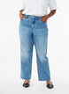 High Waist Jeans mit geradem Bein, Blau, Model image number 2