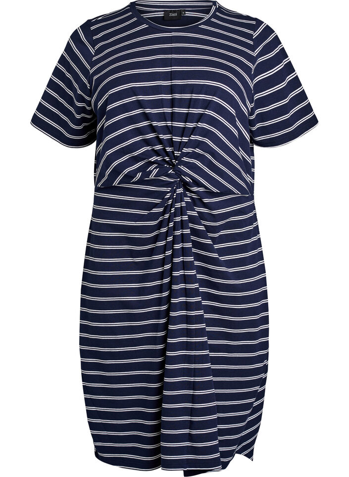 Kleid aus Baumwolle mit Twist-Detail, Blau, Packshot image number 0