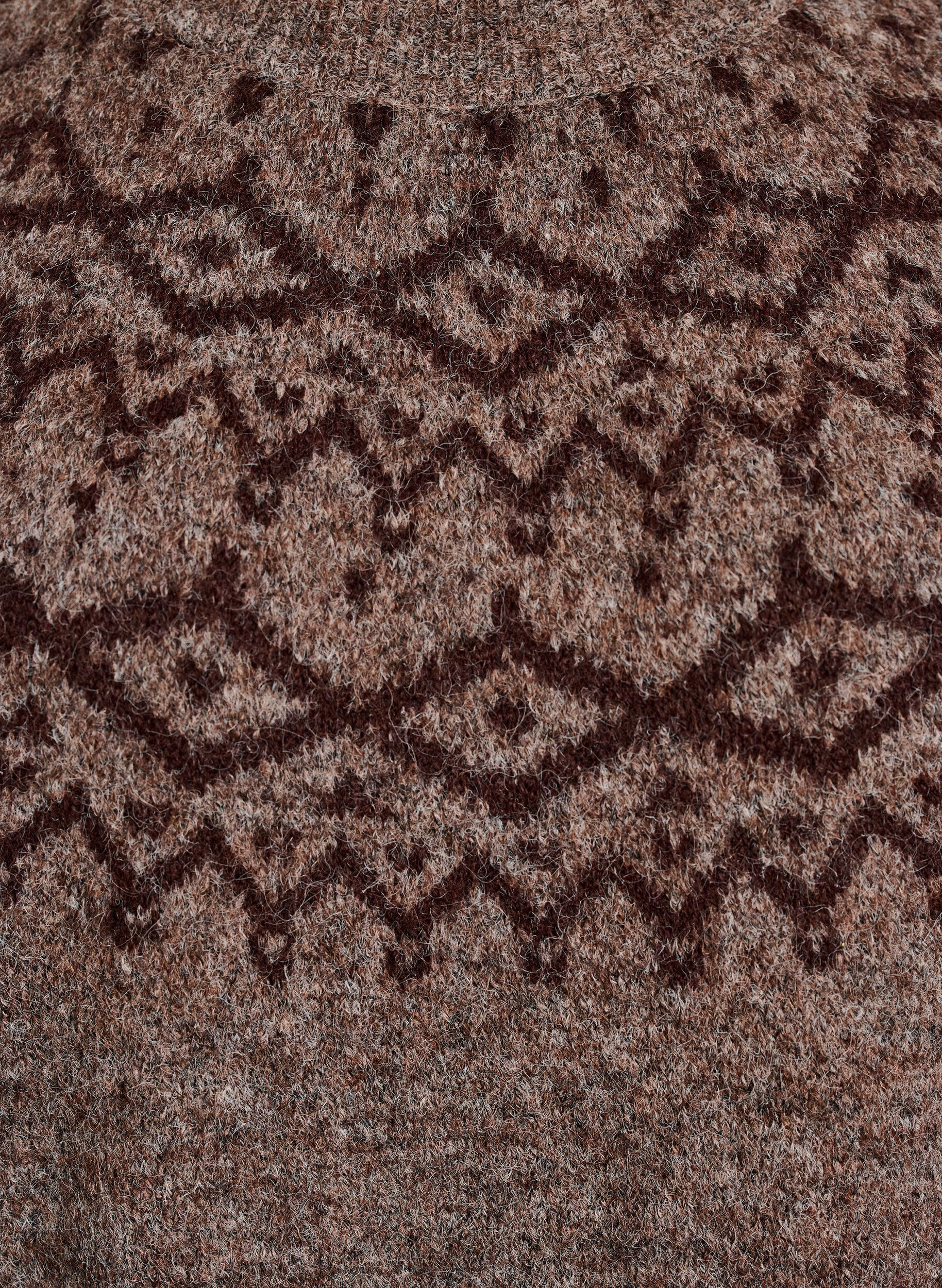 ZizziKleid aus Strick mit Jacquard-Muster, Braun, Packshot image number 2
