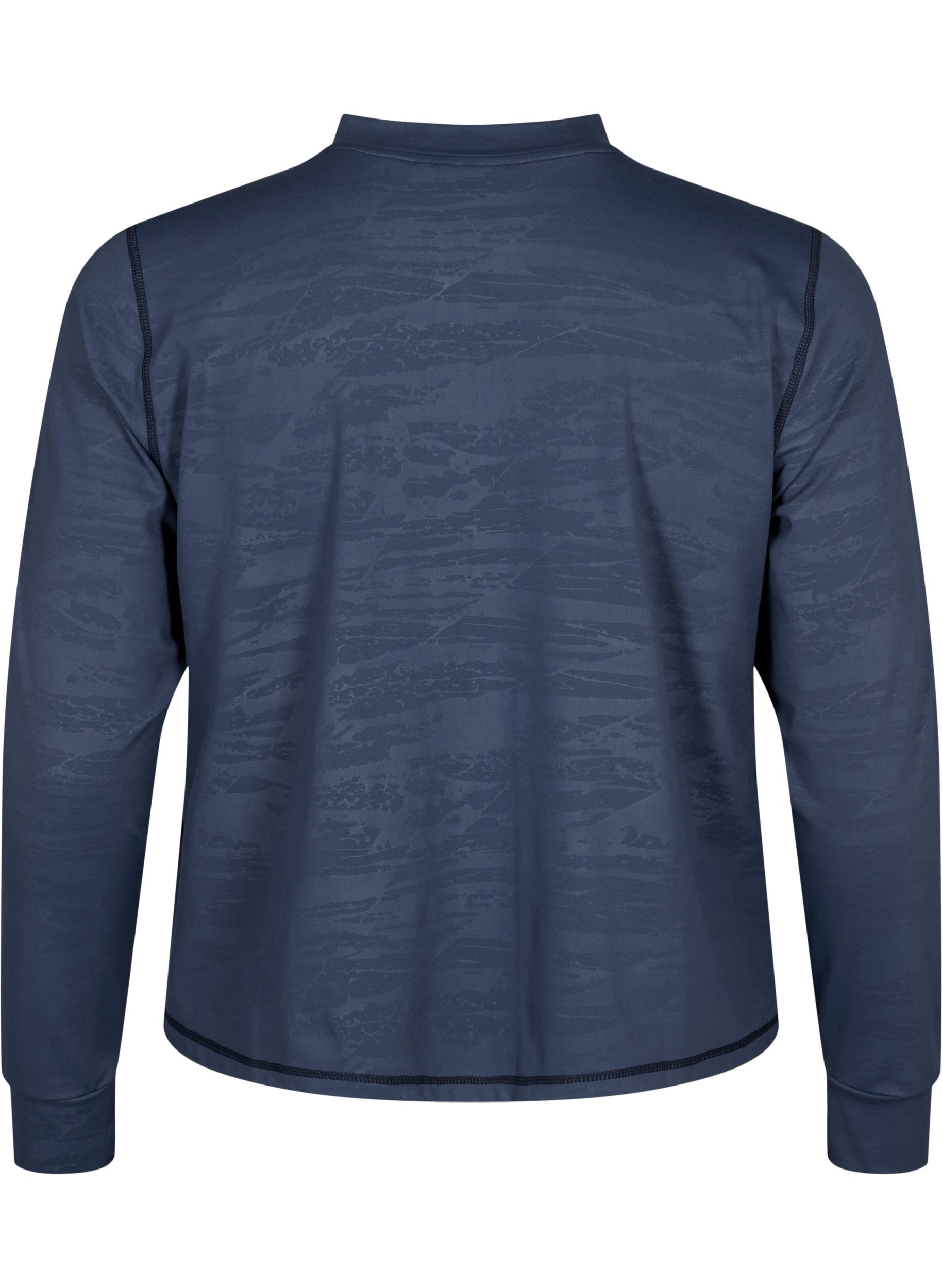Zizzi Trainingsbluse mit Rei&szlig;verschluss, Mood Indigo, Packshot image number 1