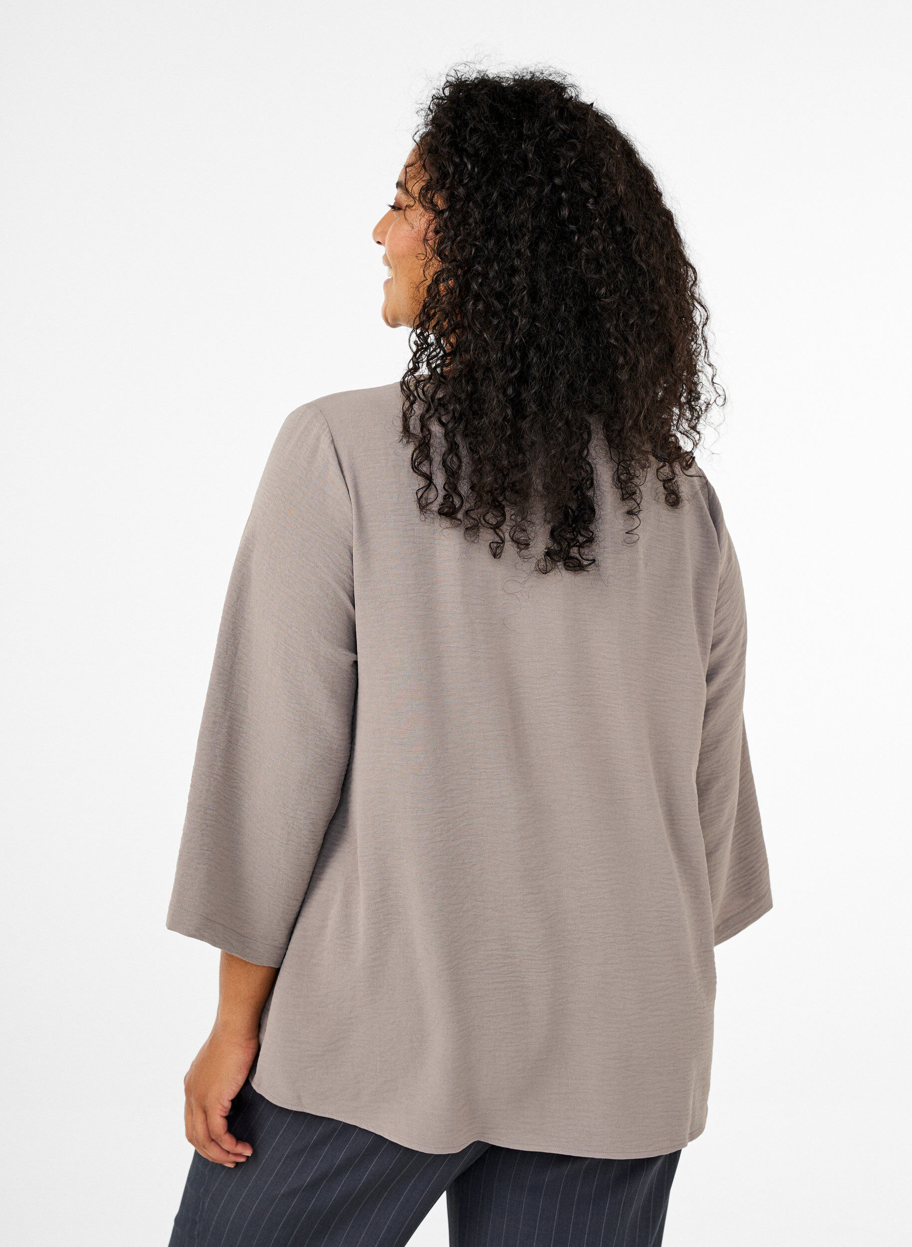 ZizziBluse mit 3/4-&Auml;rmeln, Beige, Model image number 2