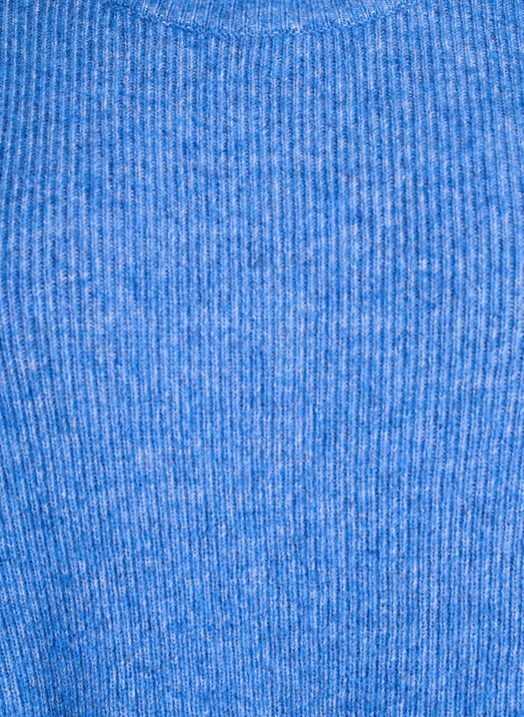ZizziMelierte Strickbluse mit Rundhalsausschnitt, Blau, Packshot image number 2