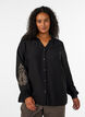 Bluse aus Viskose mit bestickten &Auml;rmeln, Schwarz, Model image number 0
