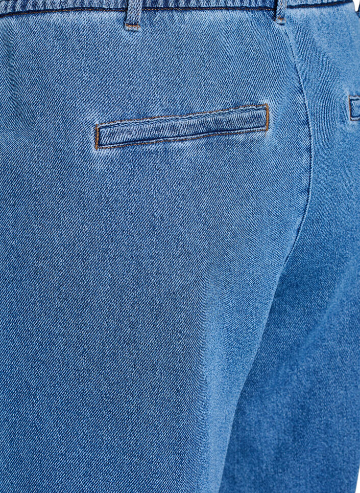 Jeans mit lockerer Passform, elastischem Bund und Tunnelzug, Blau, Packshot image number 3
