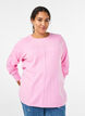 Strickbluse mit Rundhalsausschnitt und Strickmuster, Pink, Model image number 0