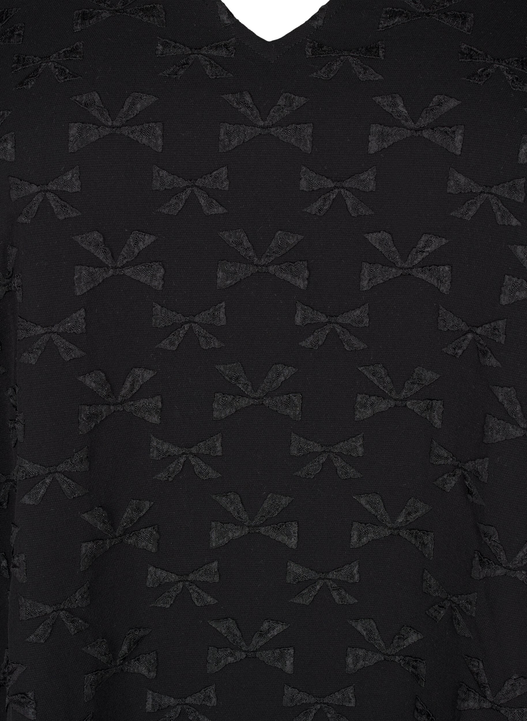 ZizziKurzes Jacquard-Kleid mit Schleifen, Black W. Bow, Packshot image number 2