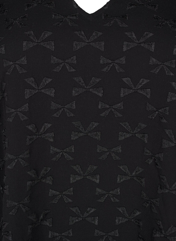 Kurzes Jacquard-Kleid mit Schleifen, Black W. Bow, Packshot image number 2