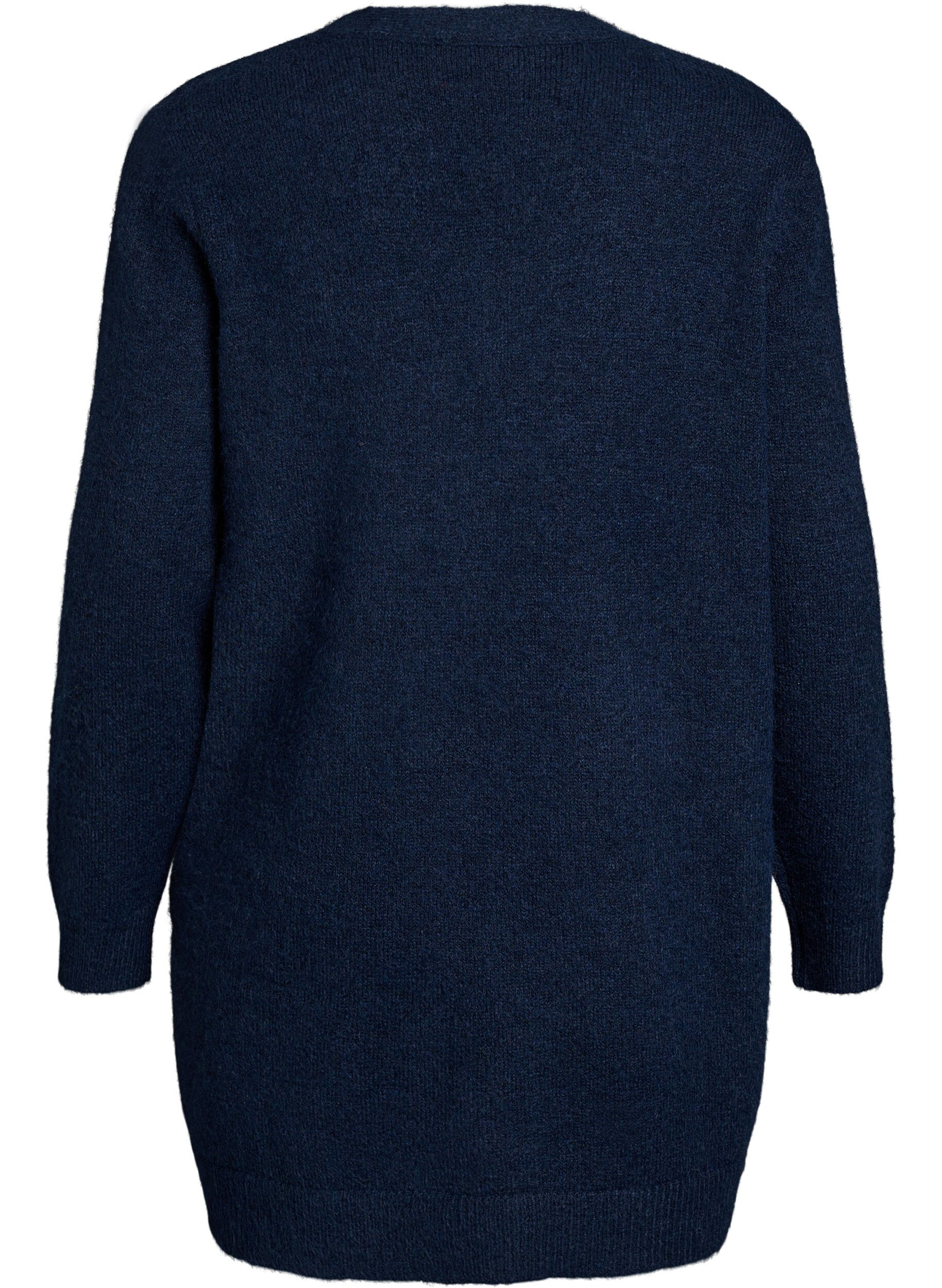 ZizziLange Strickjacke mit Taschen, Blau, Packshot image number 1