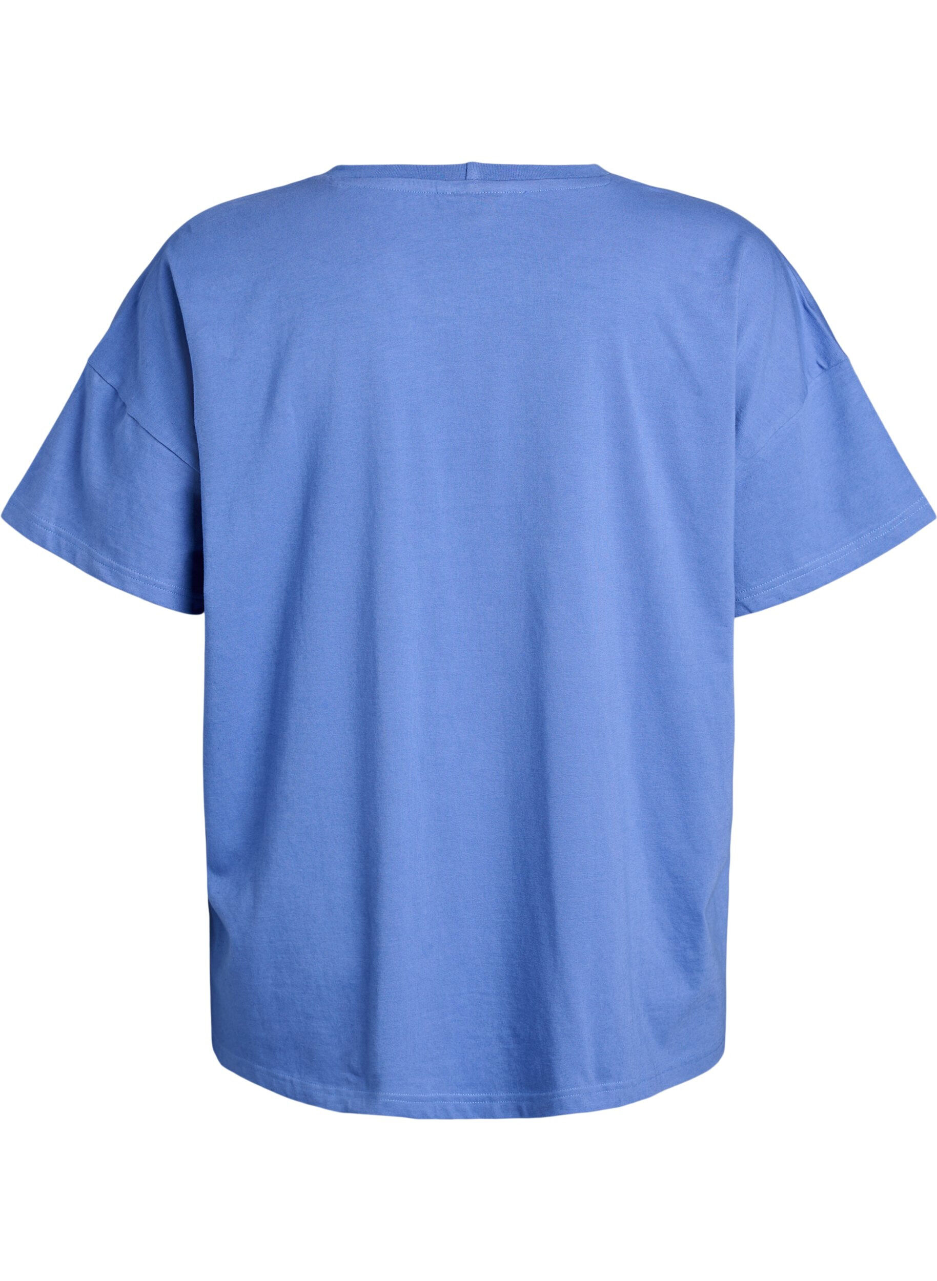 ZizziT-Shirt aus Bio-Baumwolle mit kleinem Frontmotiv, Blau, Packshot image number 1