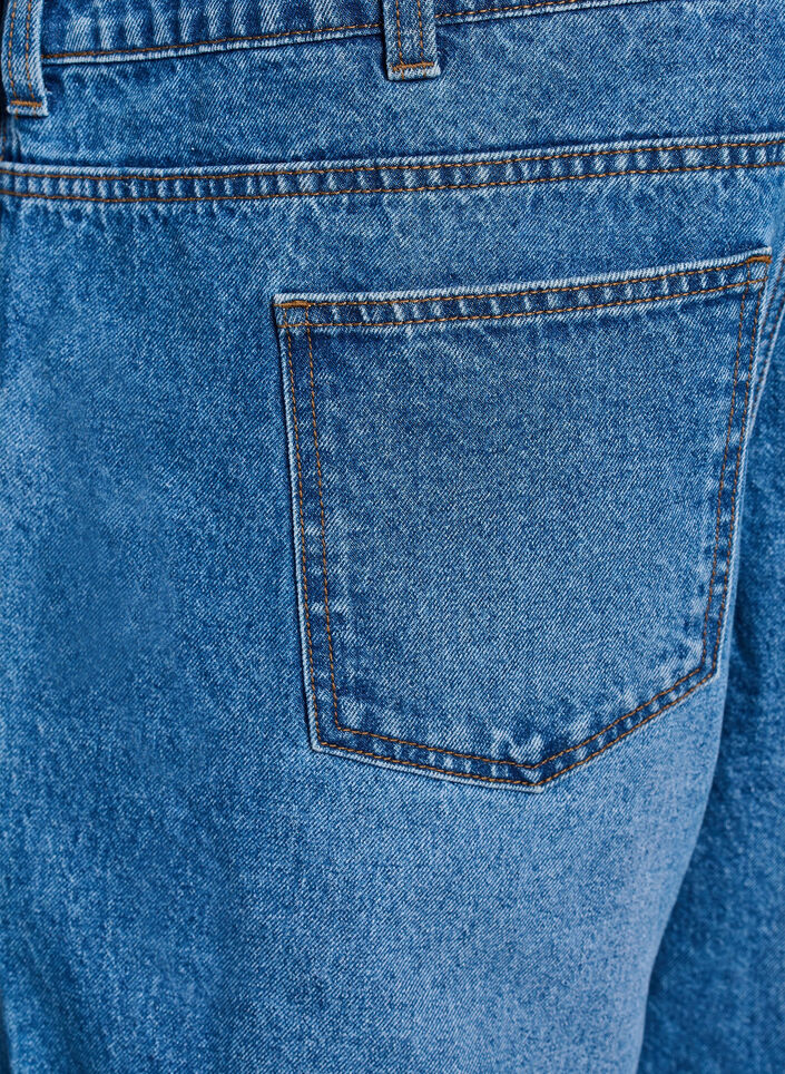 Jeans-Latzhose mit weitem Bein, Blau, Packshot image number 3