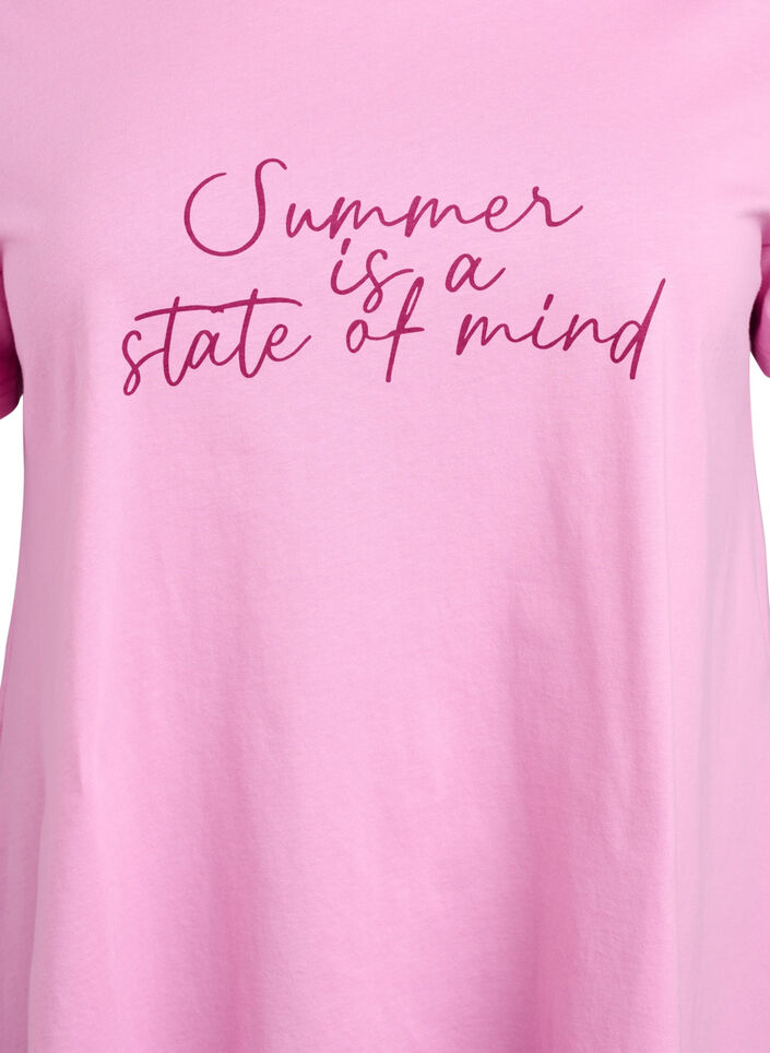 T-Shirt mit Rundhalsausschnitt und A-Linie, Pink, Packshot image number 2