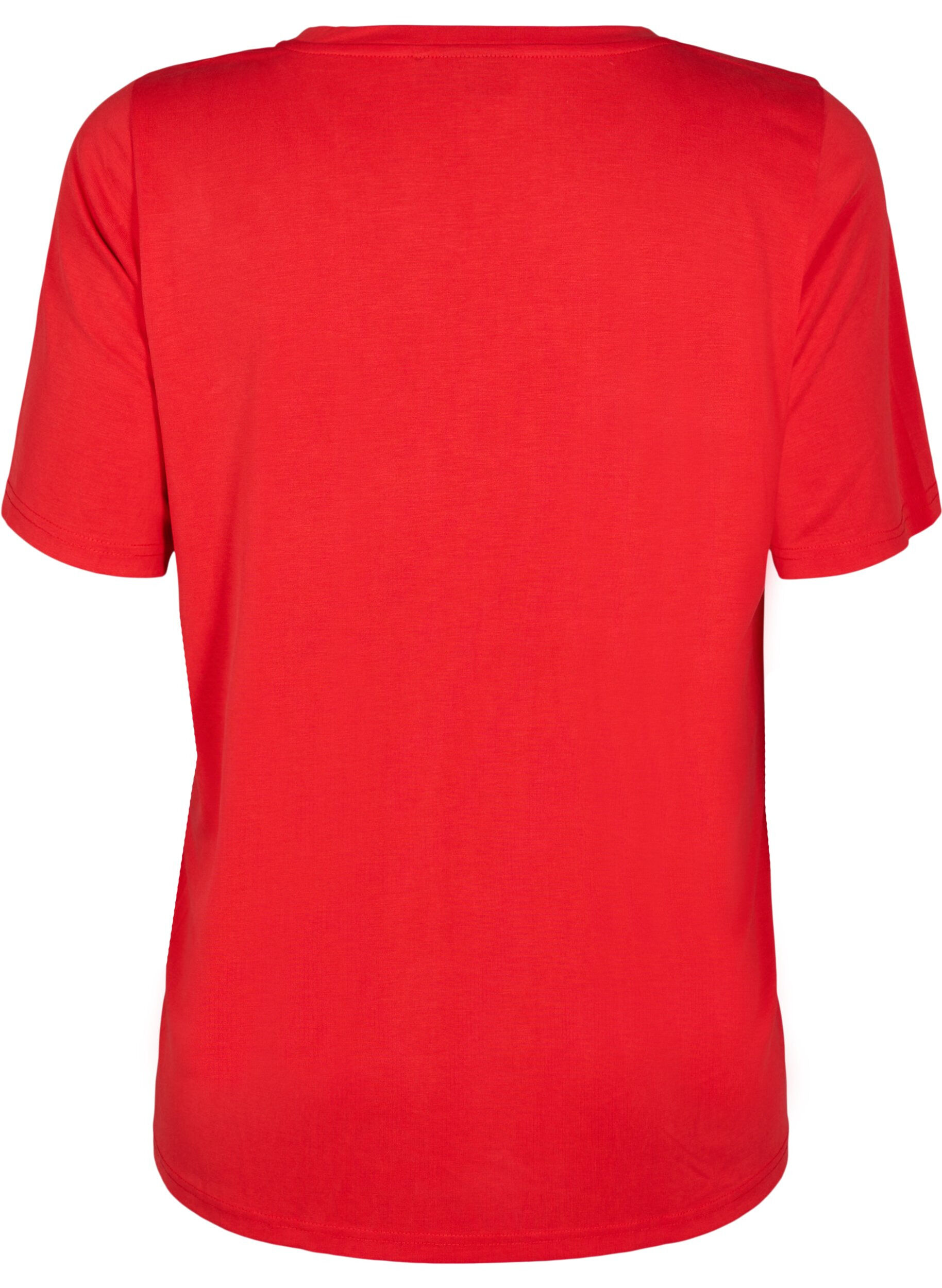 ZizziT-Shirt aus TENCEL&trade; Modal mit Rundhalsausschnitt, Rot, Packshot image number 1