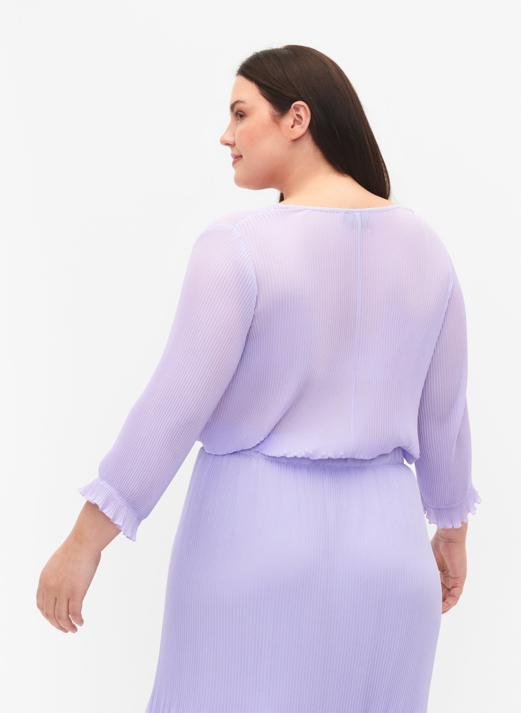 ZizziPlissierte Bluse mit 3/4-&Auml;rmeln, Lavender, Model image number 1