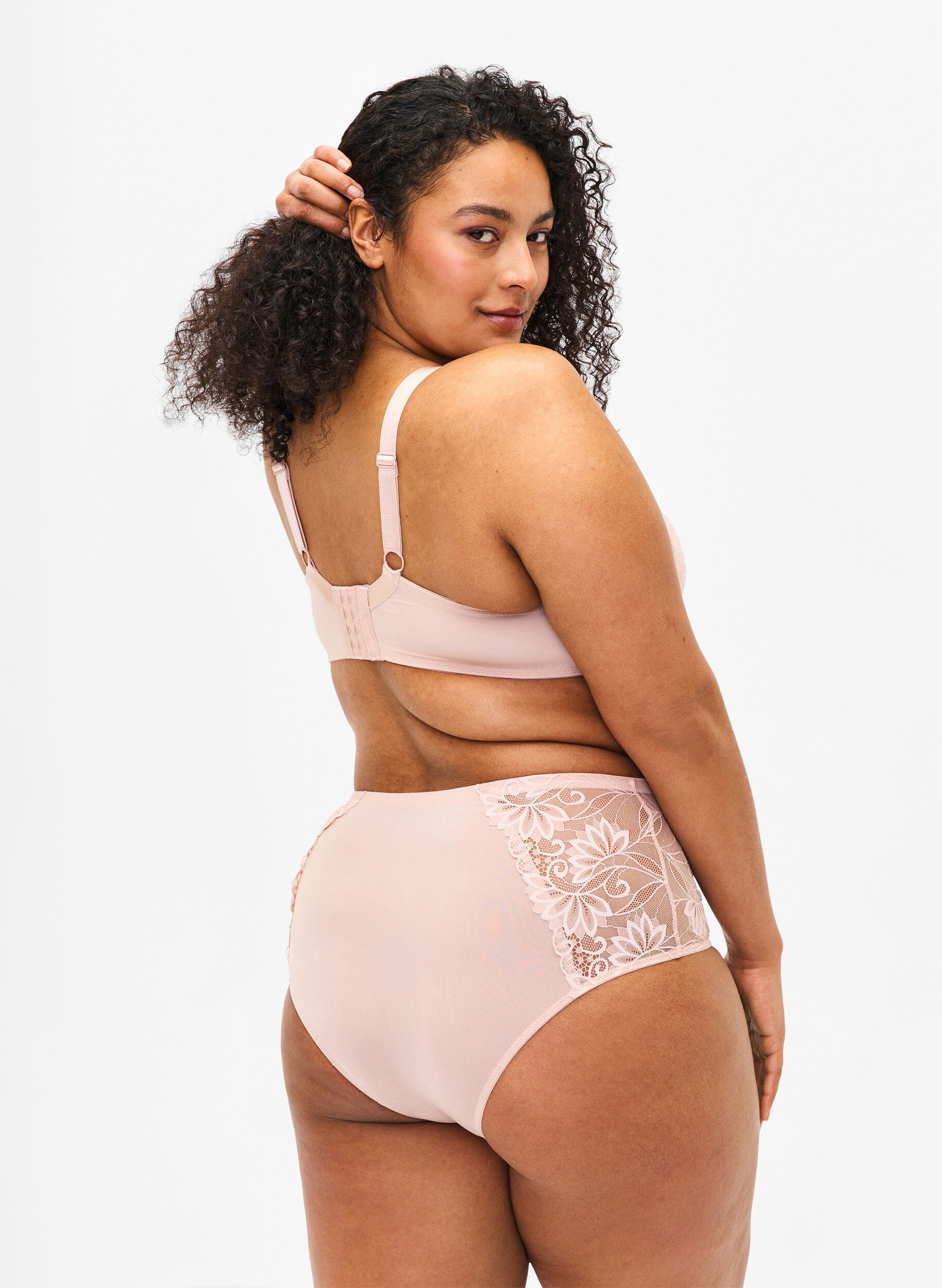 ZizziHipster-Slip mit normaler Taille und Spitze, Pink Tint, Model image number 1