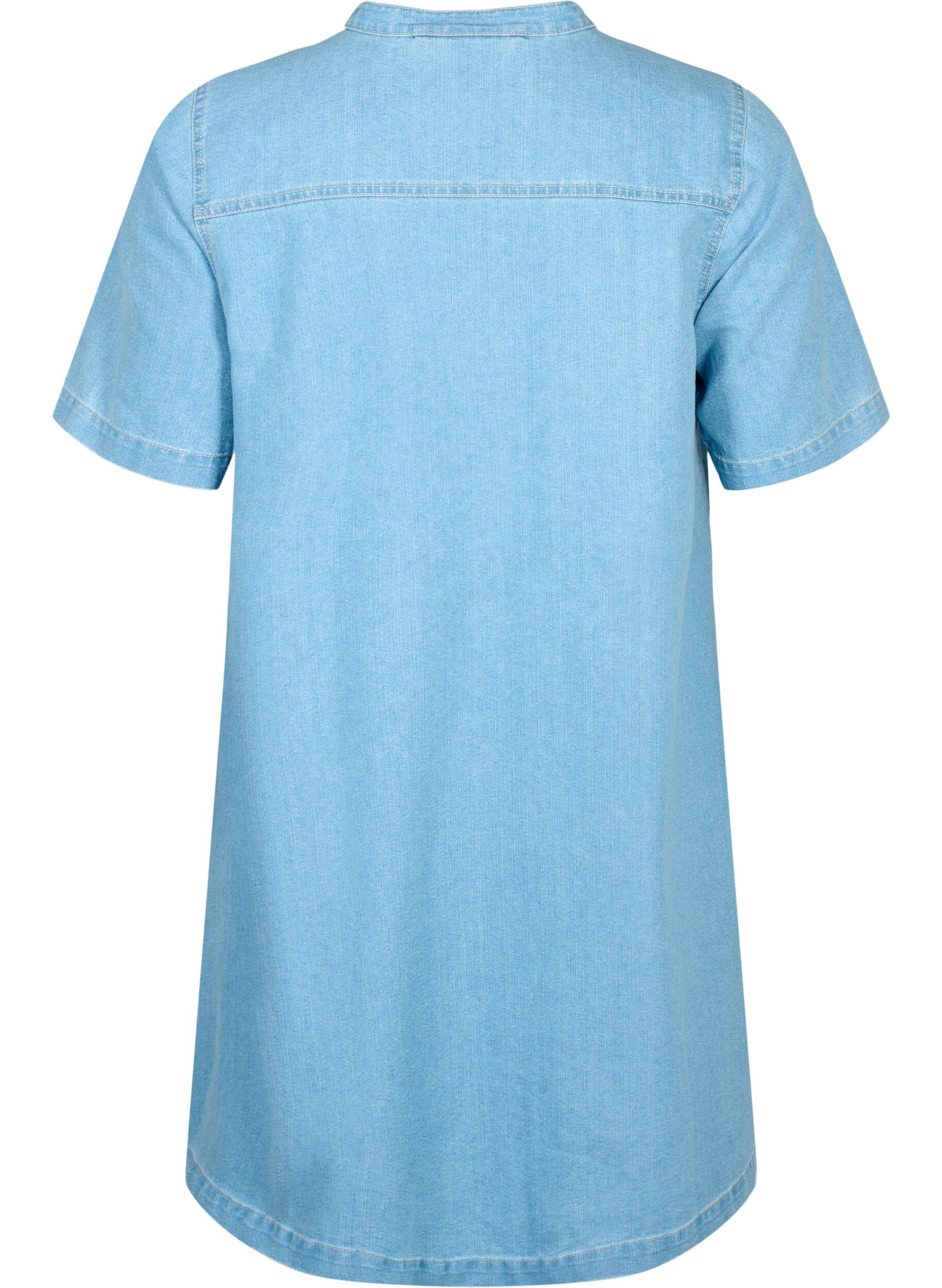 ZizziA-f&ouml;rmiges Jeanskleid mit kurzen &Auml;rmeln, Light blue denim, Packshot image number 1
