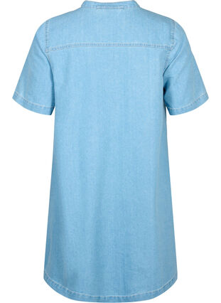 A-förmiges Jeanskleid mit kurzen Ärmeln, Light blue denim, Packshot image number 1