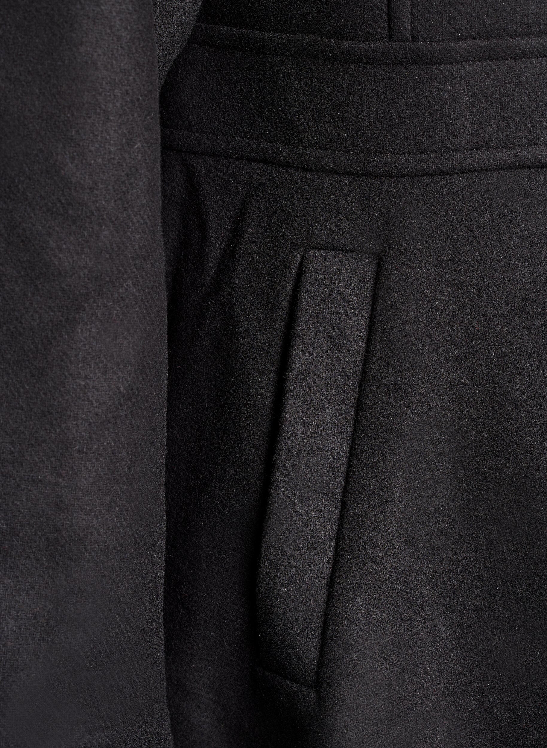 ZizziWollmantel in A-Linie mit Taschen, Schwarz, Packshot image number 3