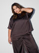 Satinbluse mit Strasssteinen und ellenbogenlangen &Auml;rmeln, Braun, Model image number 0