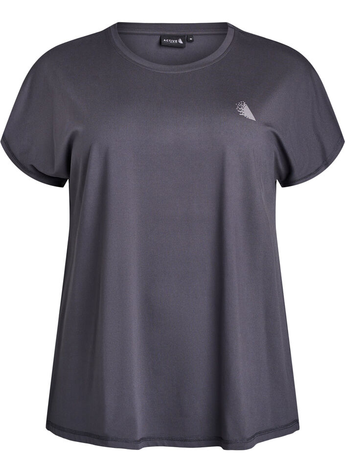 Einfarbiges Trainings-T-Shirt, Grau, Packshot image number 0