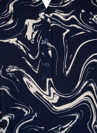 Bedruckte Bluse mit 3/4-Ärmeln, N. Blazer Swirl AOP, Packshot image number 2