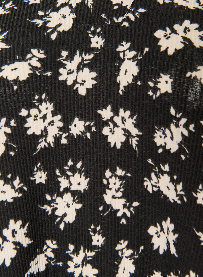 Kurzes A-Linien-Kleid aus Jersey mit Allover-Print, Schwarz, Packshot image number 2