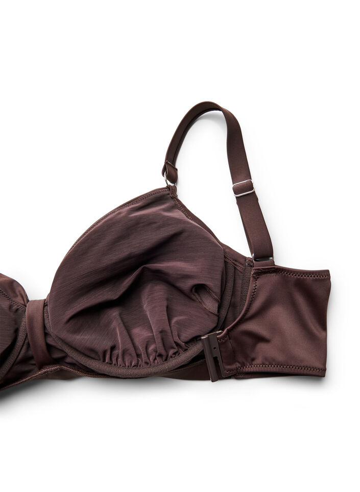 Bikini-BH mit B&uuml;gel und Drapierung, Braun, Packshot image number 3