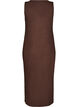 &Auml;rmelloses geripptes Kleid aus Viskose, Braun, Packshot image number 1