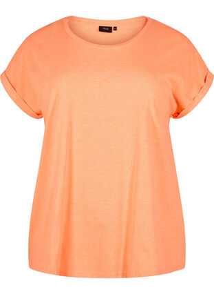 Neonfarbenes T-Shirt aus Baumwolle, Neon Coral, Packshot image number 0