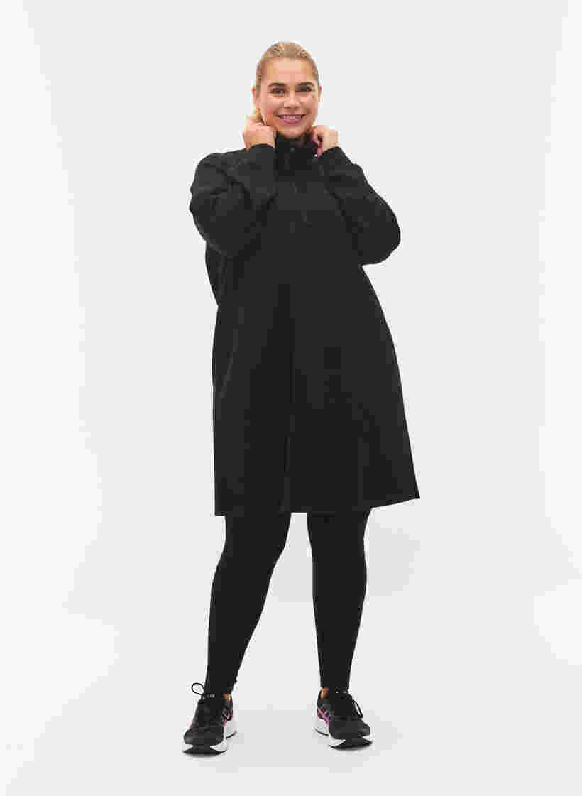 Pulloverkleid mit hohem Kragen, Black, Model image number 2