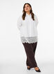 Lockere Bluse mit breiter Spitze, Wei&szlig;, Model image number 1
