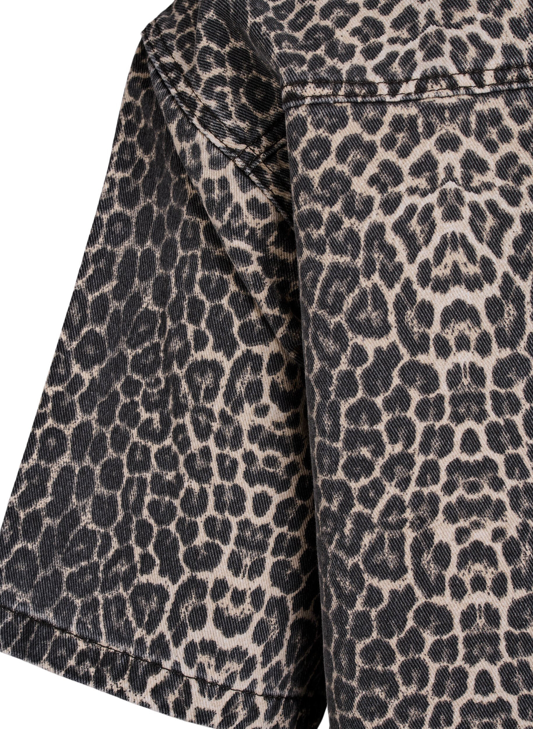 ZizziJeanshemd mit Leo-Print und kurzen &Auml;rmeln, Leopard, Packshot image number 3