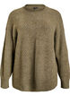 Strickbluse mit V-f&ouml;rmigem Rippenmuster und Schlitzen, Gr&uuml;n, Packshot image number 0