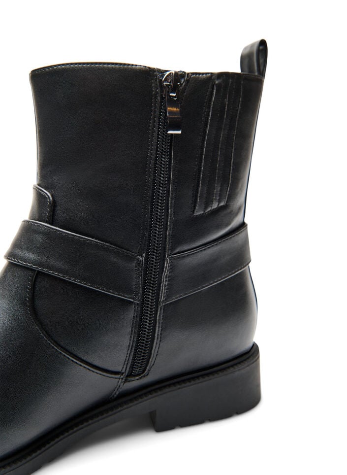 Kurzer Bikerstiefel, Schwarz, Packshot