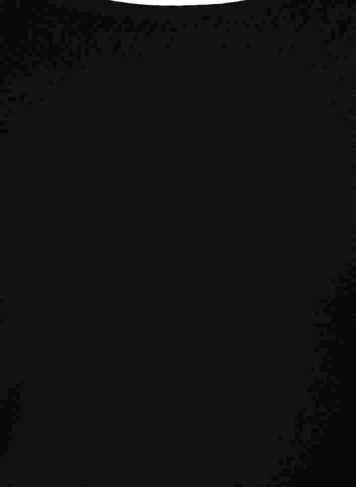 Unifarbenes Kleid mit 3/4 Ärmeln und Schlitz, Black, Packshot image number 2
