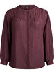 Bluse mit strukturiertem Punktemuster und Stickereidetails, Dunkles Bordeaux, Packshot image number 0