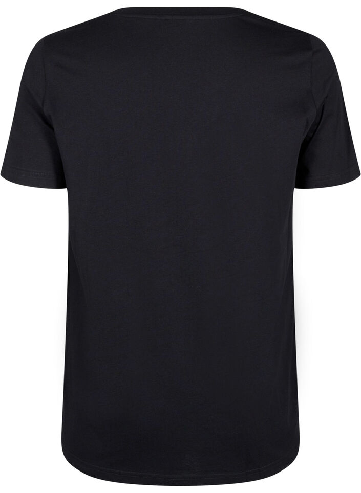 Baumwoll-T-Shirt mit Druck, Black w. Silverlion, Packshot image number 1