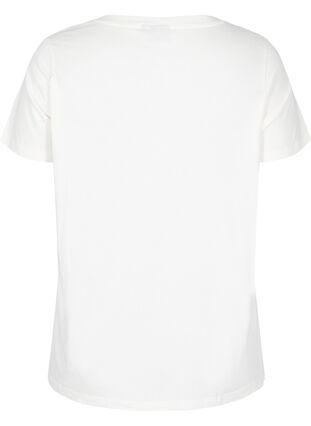 T-Shirt aus Bio-Baumwolle mit Schnüren Details, Warm Off-white, Packshot image number 1