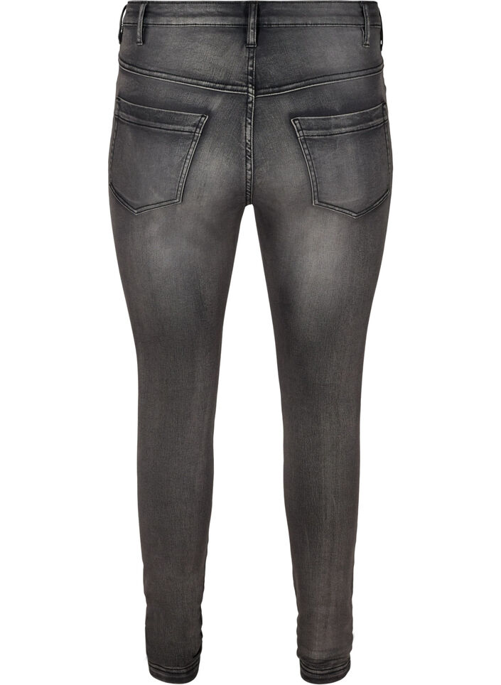 Super Slim Amy Jeans mit hoher Taille, Dark Grey Denim, Packshot image number 1