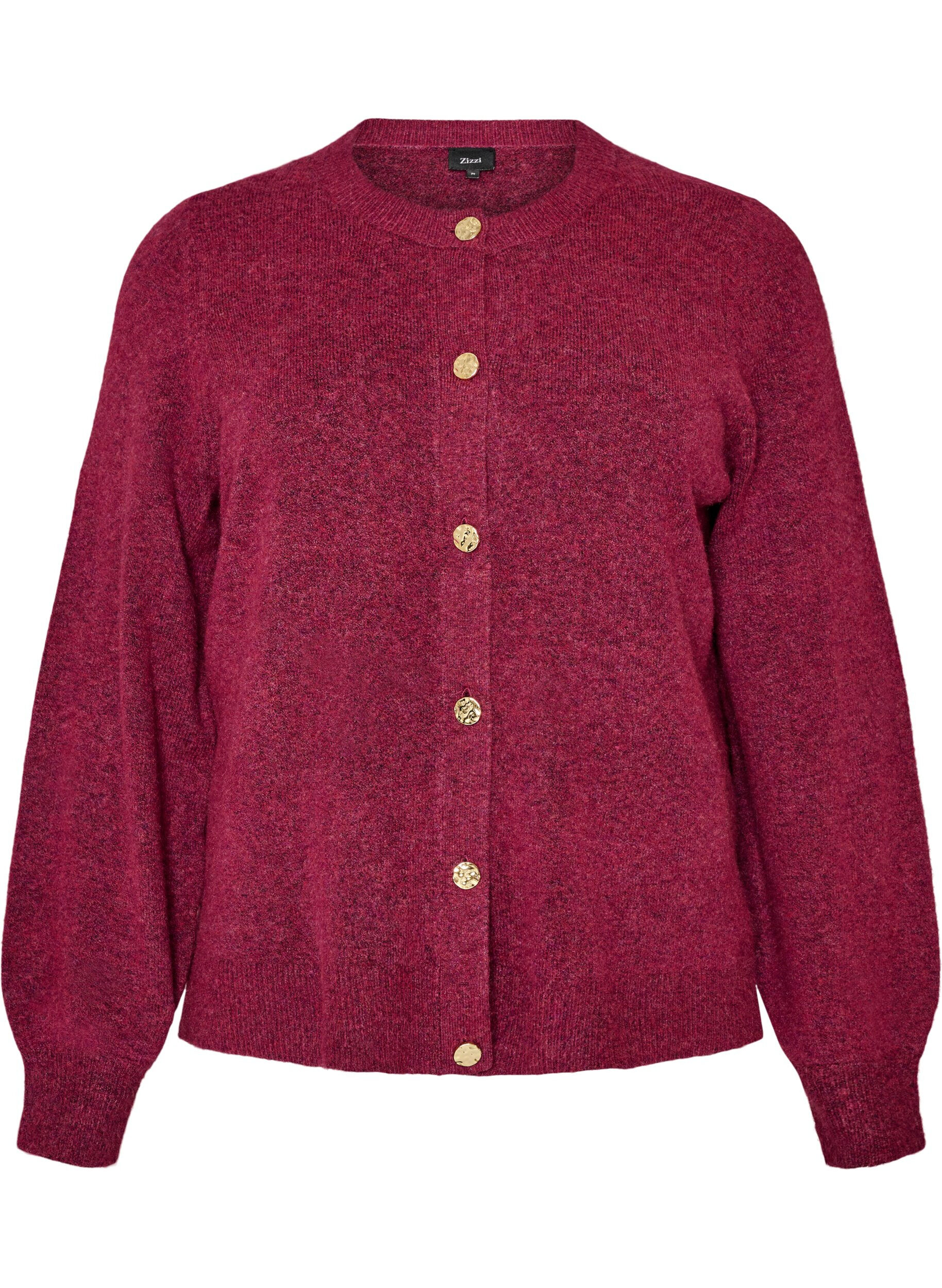 ZizziStrickjacke aus weichem Strick mit goldfarbenen Kn&ouml;pfen, Rot, Packshot image number 0