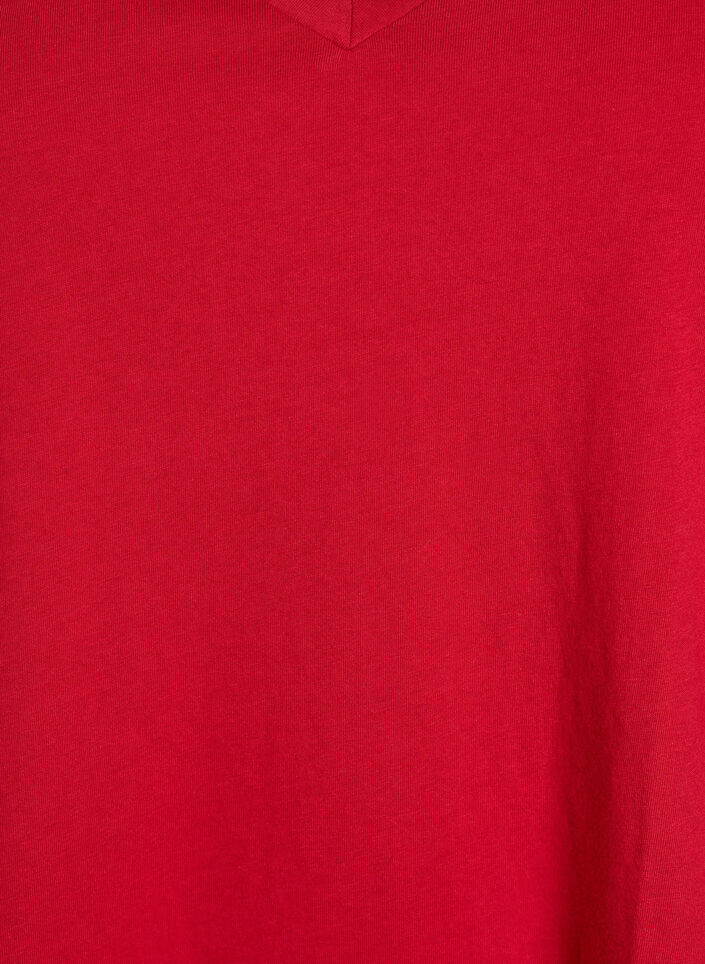 T-Shirt aus Baumwolle mit kurzen Spitzenärmeln, Rot, Packshot image number 2
