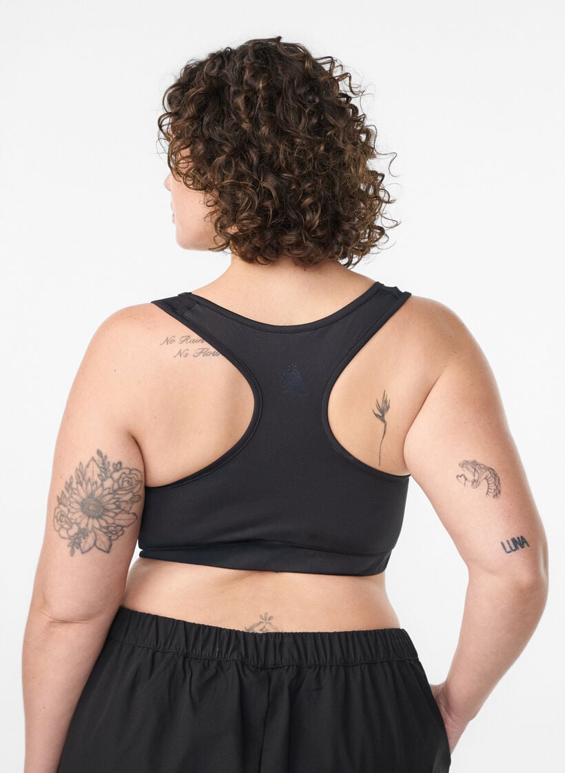 Sport-BH mit Racerback, Schwarz, Model image number 2