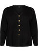 Cardigan aus Feinstrick mit dekorativen Kn&ouml;pfen, Schwarz, Packshot image number 0