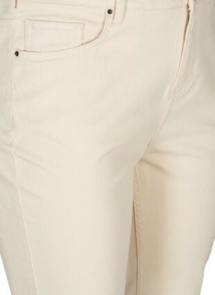 Cropped Mille Mom Jeans mit Fransensaum, Ecru, Packshot image number 2