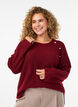 Pullover aus Rippstrick mit Zierknöpfen, Rot, Model image number 0