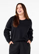 Sweatshirt mit Kontrastnähten, Black, Model image number 0