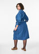 Denim-Hemdkleid mit Bindegürtel und Seitentaschen, Blau, Model image number 1