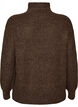Strickpullover mit hohem Kragen und Rei&szlig;verschluss, Braun, Packshot image number 1