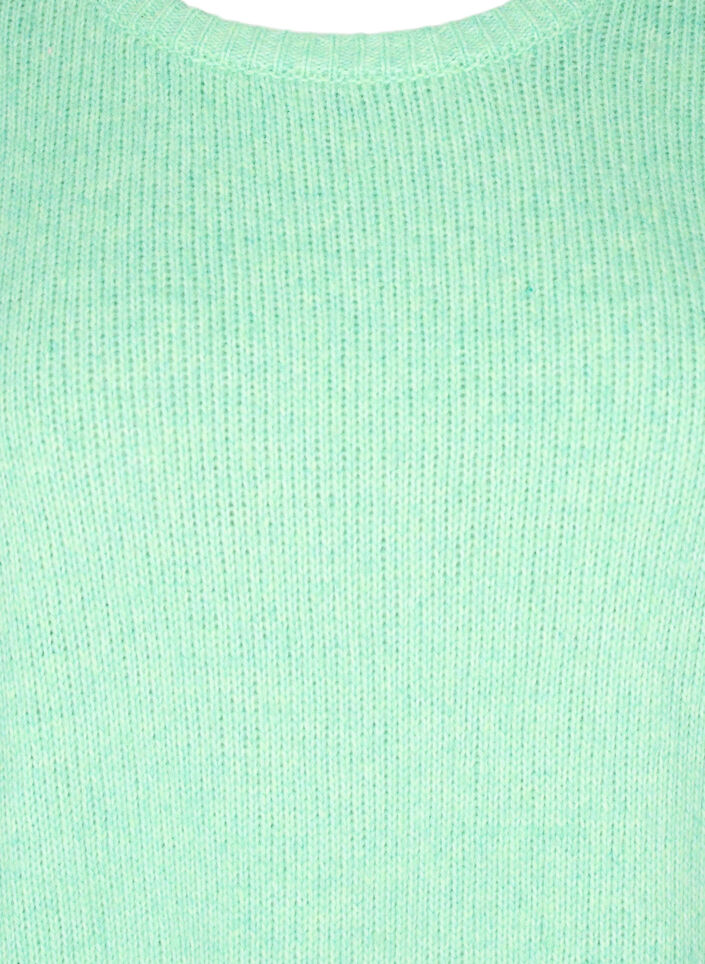 Langärmliger Strickpullover mit Wollanteil und Rundhalsausschnitt, Light G. Green Mel., Packshot image number 2