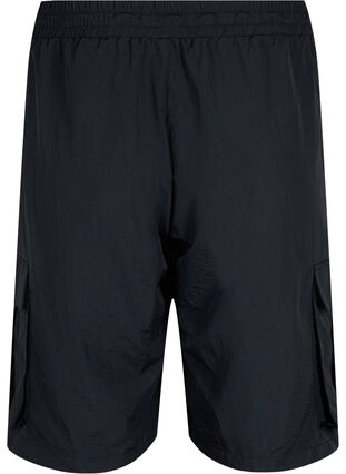 Shorts mit hoher Taille und Cargo-Taschen, Black, Packshot image number 1